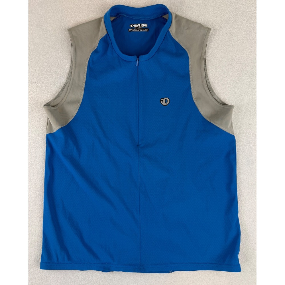 Pearl Izumi Cycling Jersey Mens XL Blue Aero Sensor Tri Sleeveless 1/4 Zip